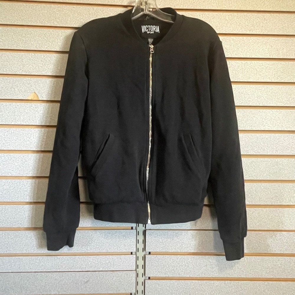 Victoria Sport Full Zip Jacket Bomber Athleisure Black XS